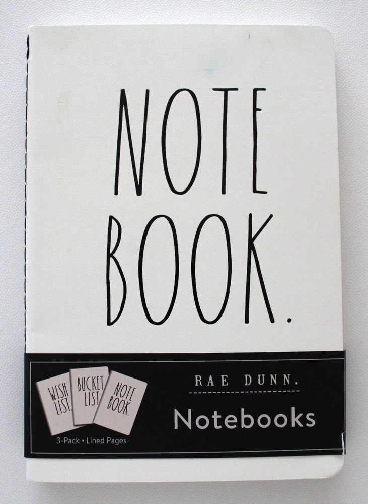 Rae Dunn 3 Pack Notebooks Wish List Bucket List Note Book