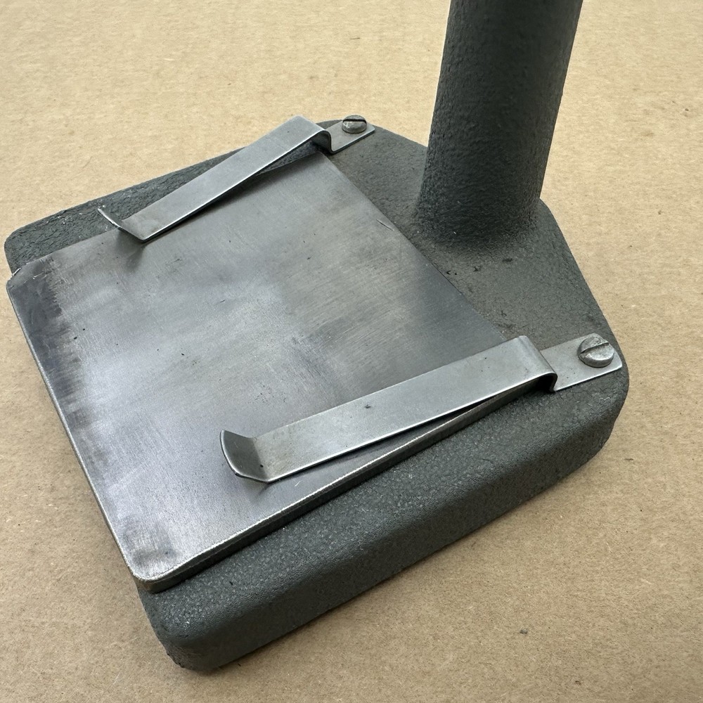 Vintage Optical Microscope Cast Iron Base Adjustable Stand Only - Unknown Maker