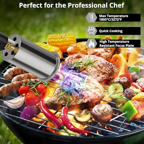 Powerful Adjustable Propane Torch for Cooking, Searing Steak, BBQ & Campfire Sta