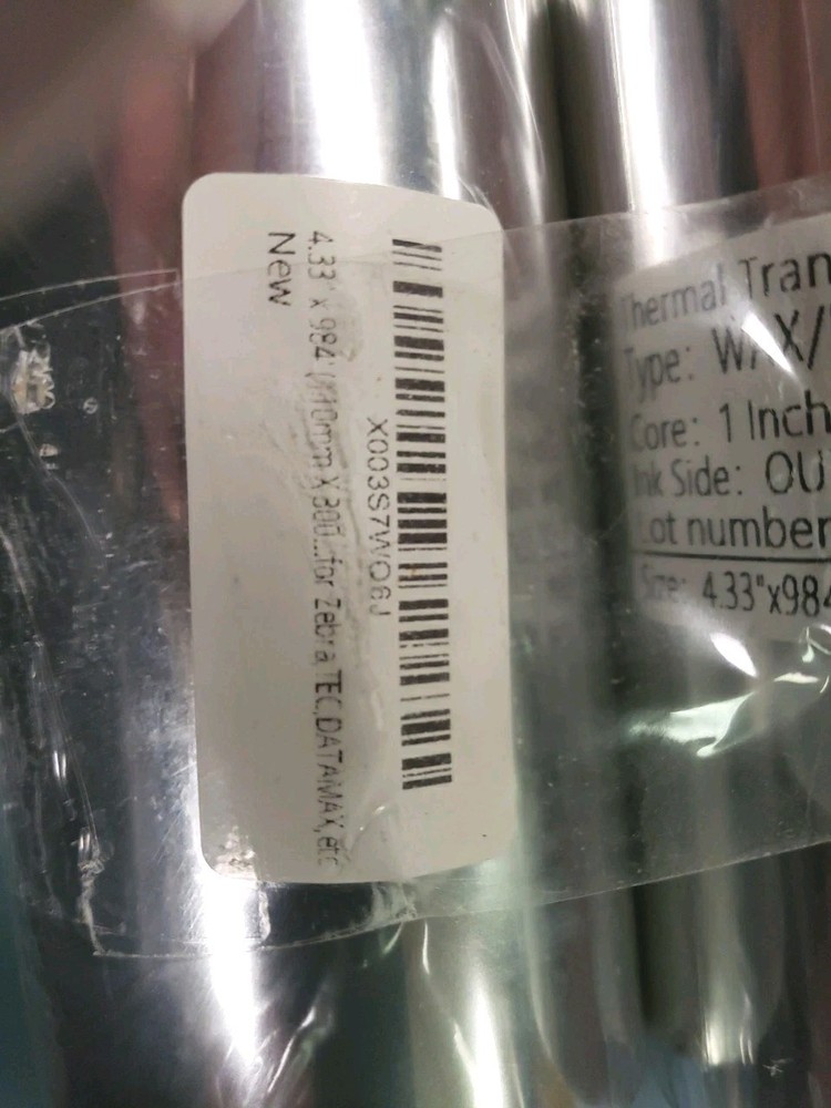 Thermal Transfer Ribbon Black, 110MM X 300 Meter 2 Rolls Sealed
