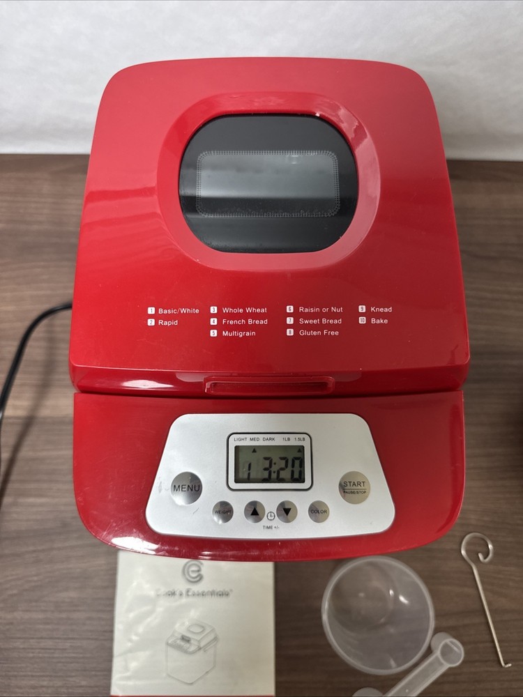 Cook's Essentials 1.5-lb Stainless Steel Breadmaker in Red