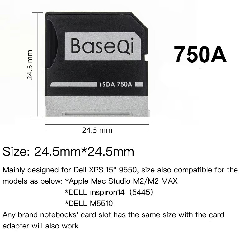 BaseQi For Minisforum V3 Aluminum Micro SD Adapter Memory Card Reader