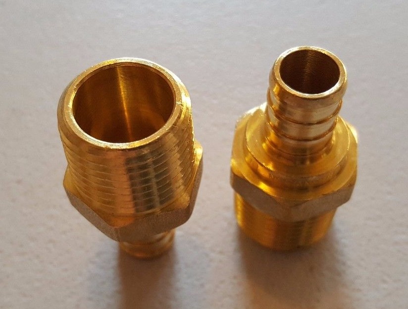 100 PCS. 1/2" PEX X 1/2"MALE NPT THREADED ADAPTER-BRASS CRIMP FITTING LEAD FREE