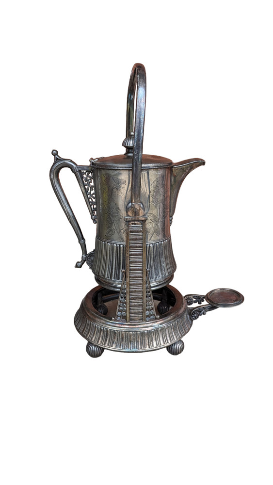 Antique Meriden Britannia Company Silver Tilting Tea & Coffee Pitcher from 1868