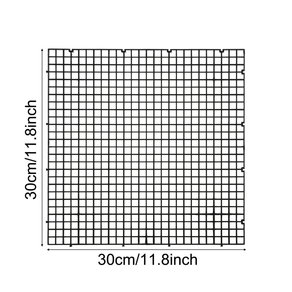 4 PCS Black Aquarium Fish Tank Bottom Isolation Plastic Egg Crate Grid Divider