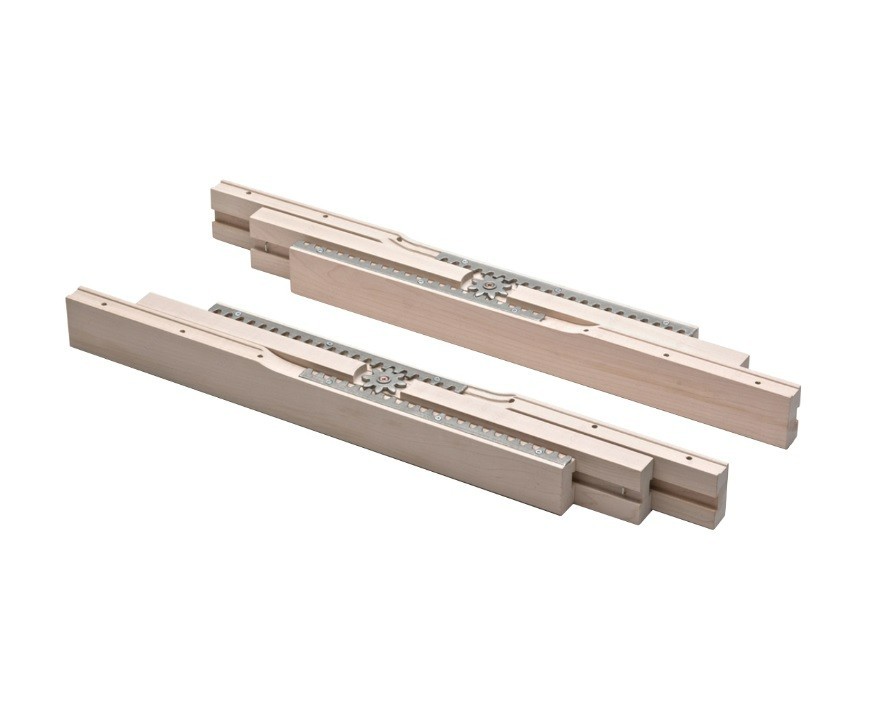 One Pair Equalizer Table Slides with Metal Gear Mechanism in Solid Wood (L & R)