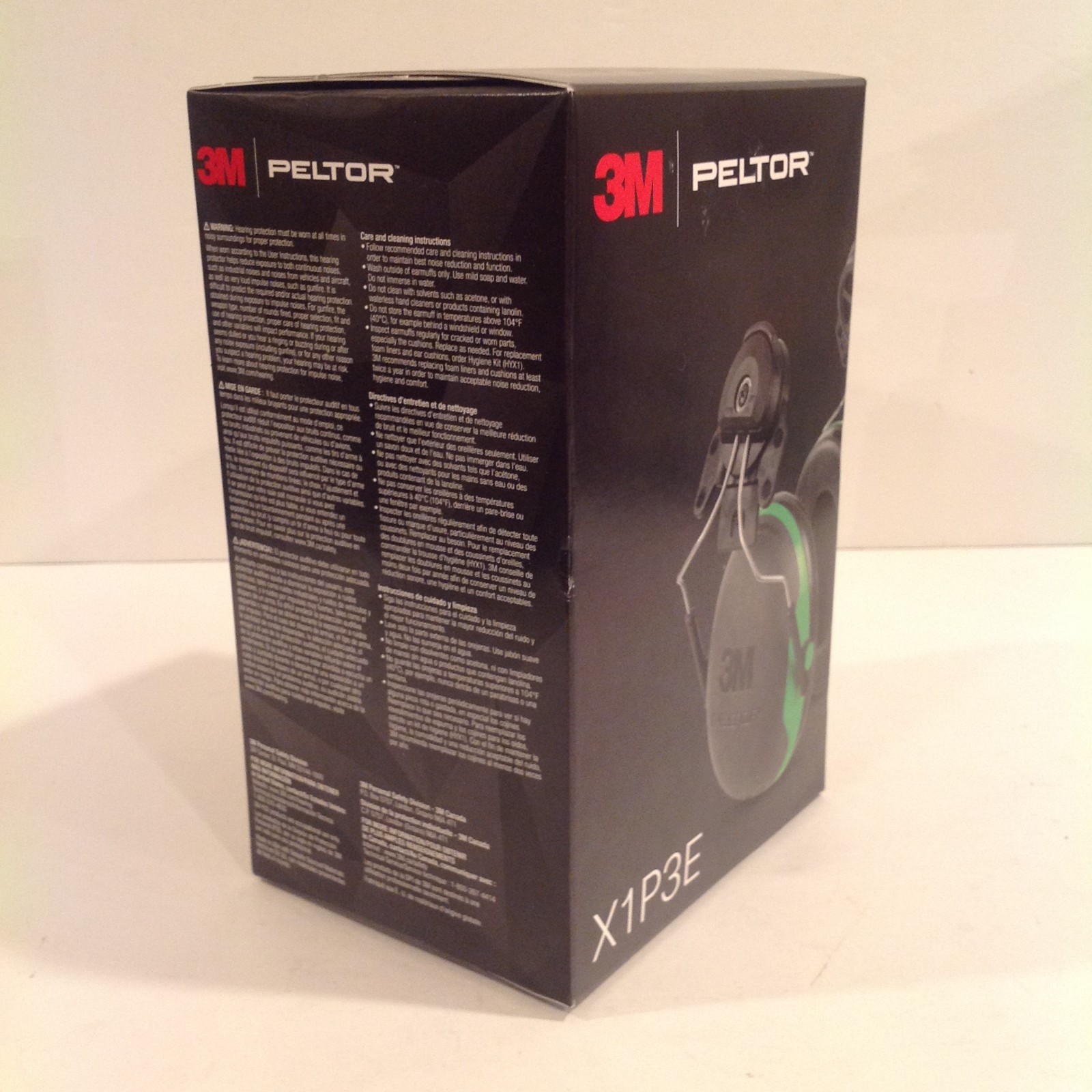 3M Peltor X1 Series Hard Hat Attached Ear Muffs X1P3E Cap Mount NRR 21dB Black