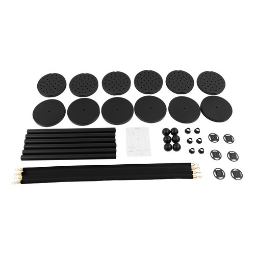 6Pcs Black Stanchion Posts Crowd Queue Pole Ropes Control Barrier Stanchion