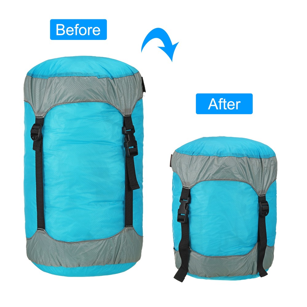 Compression Stuff Sack, 14L M Size Waterproof Sleeping Bag Storage Sack Blue