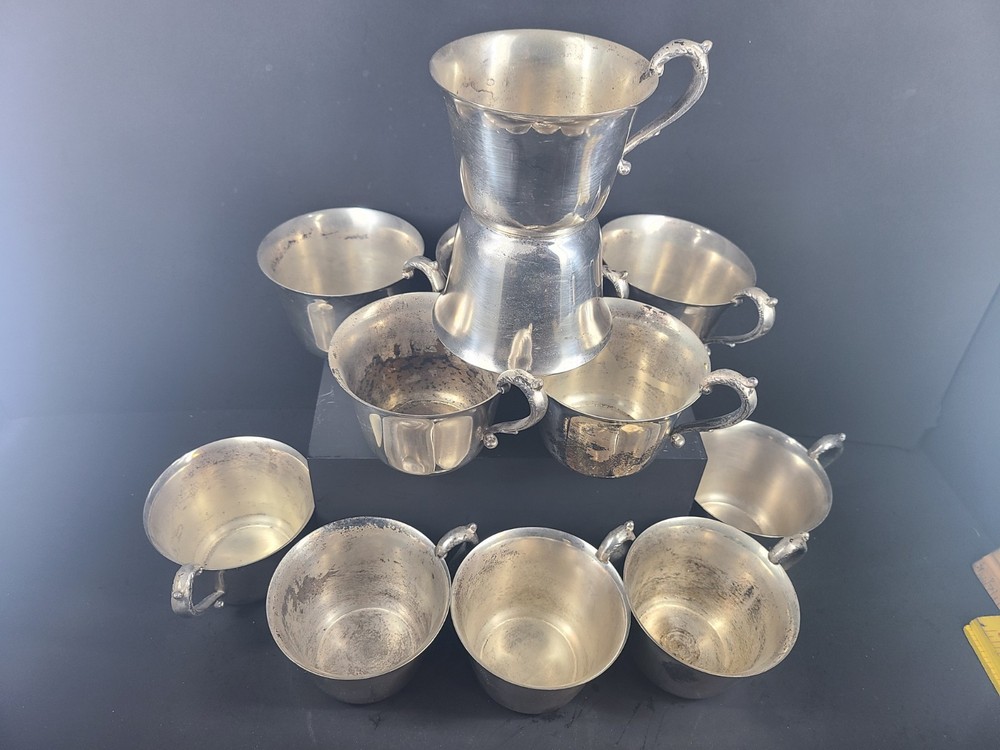 Vintage Towle/ISC Silver Plated Coffe Cup Set Of 12