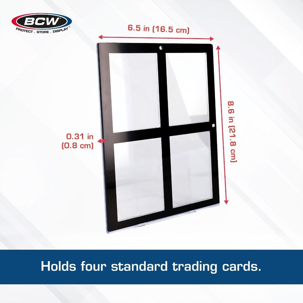 5 BCW Black Border Magnetic 35pt. Standard Sized 4-Card Holders