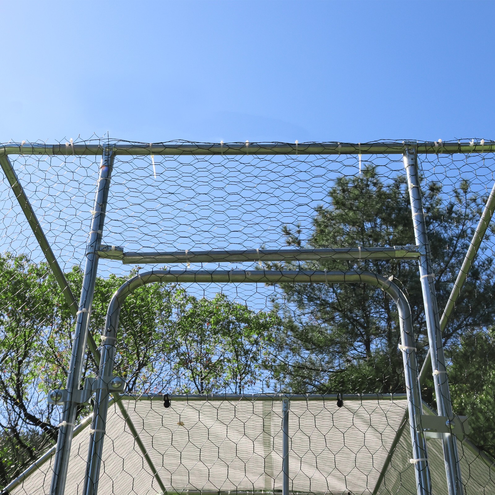 10x10ft Chicken Coop Run Cage Metal Hen House Playpen Enclosures w/Roosting Rack
