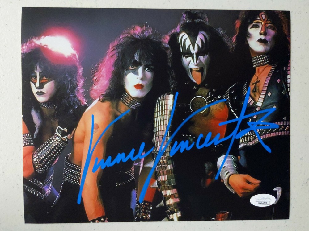 VINNIE VINCENT Signed 8x10 KISS Photo Autograph JSA BAS Beckett COA E