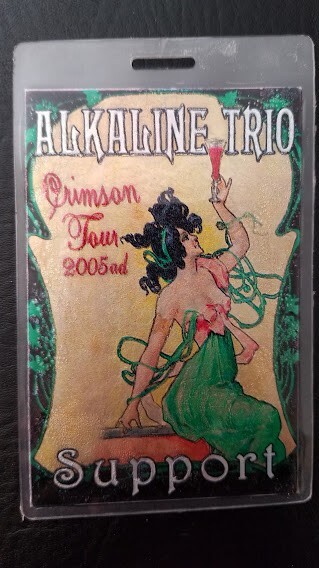 ALKALINE TRIO - ORIGINAL 2005 CRIMSON TOUR LAMINATE BACKSTAGE PASS