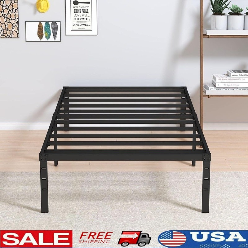 Twin XL Bed Frame Metal Multi-Angle Support Easy Assembly Under Bed Storage New