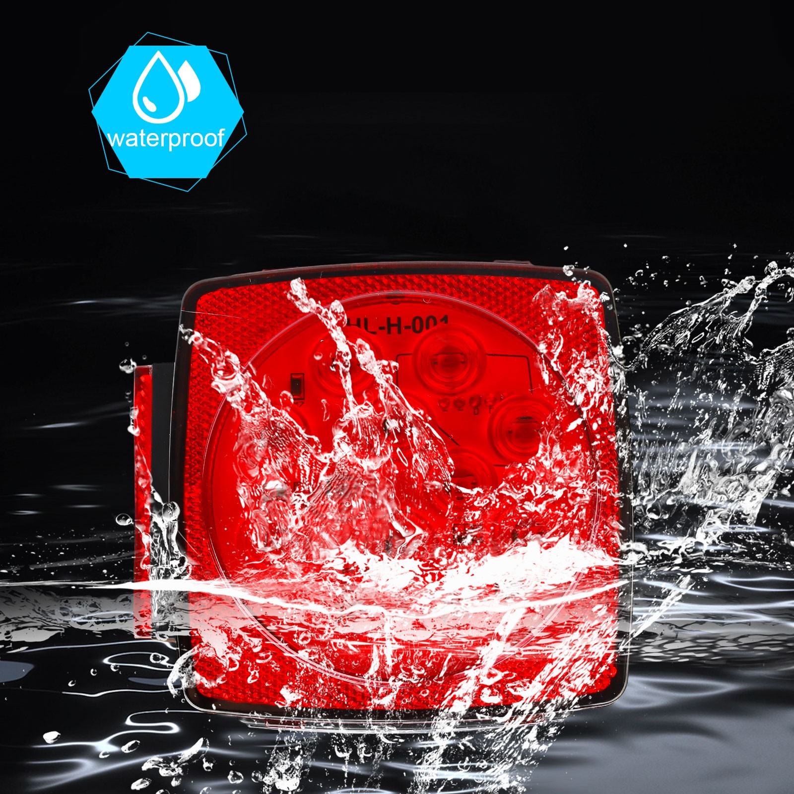 Rear Led Submersible Trailer Tail Lights Kit Boat Marker Truck Waterproof US