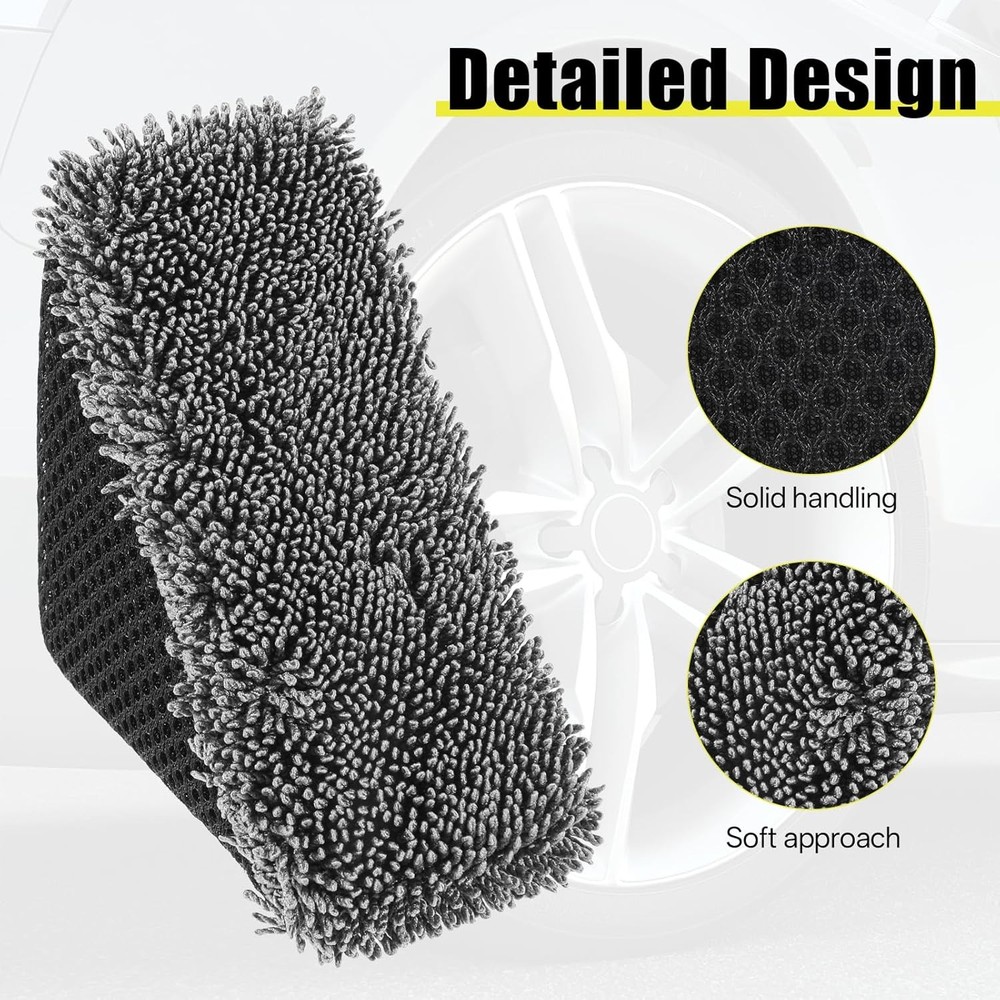 3 PCS Tire Shine Applicator Sponges, Microfiber Brightener Applicator...