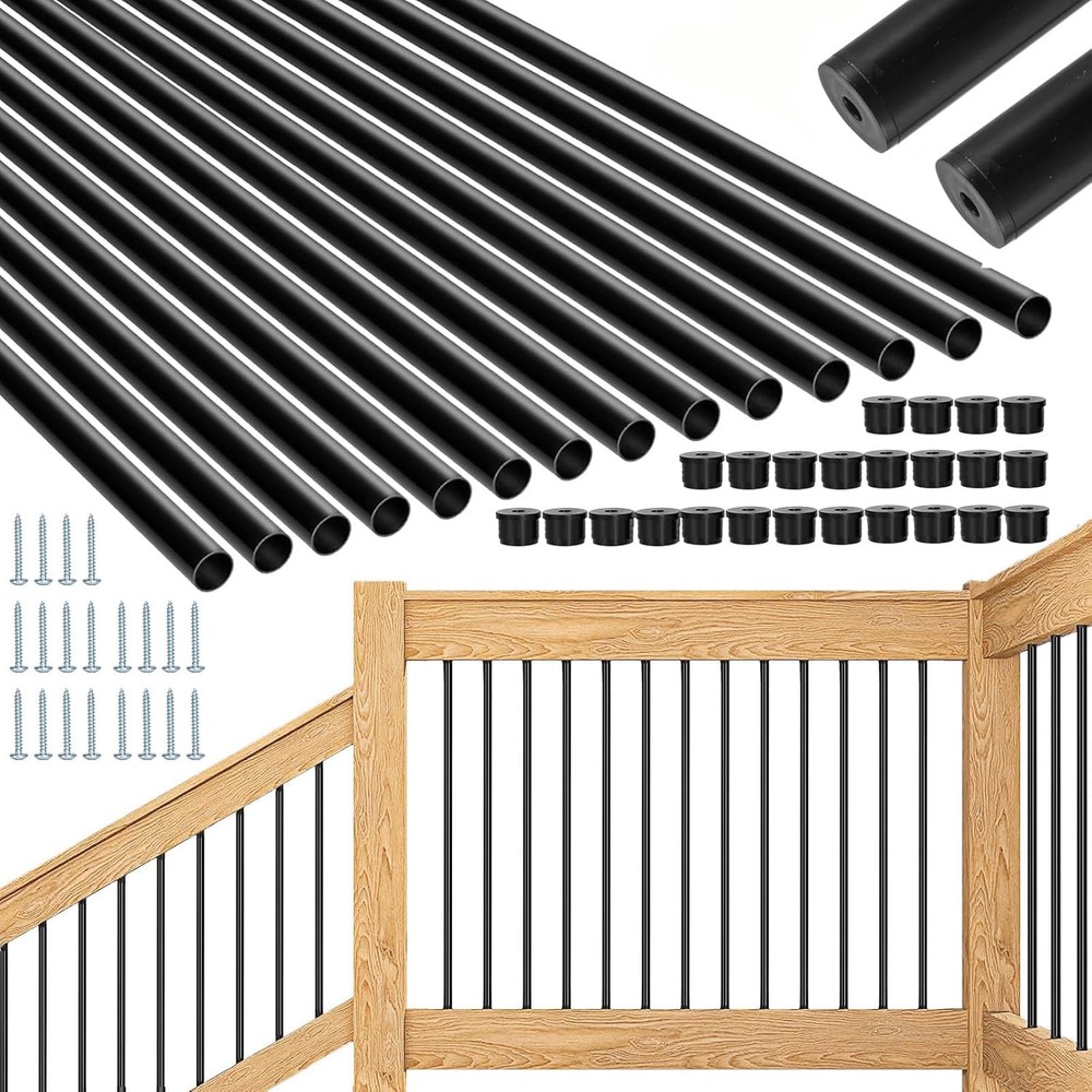101 Pack 26" Deck Balusters Hollow Round Aluminum Balusters for Deck Railing