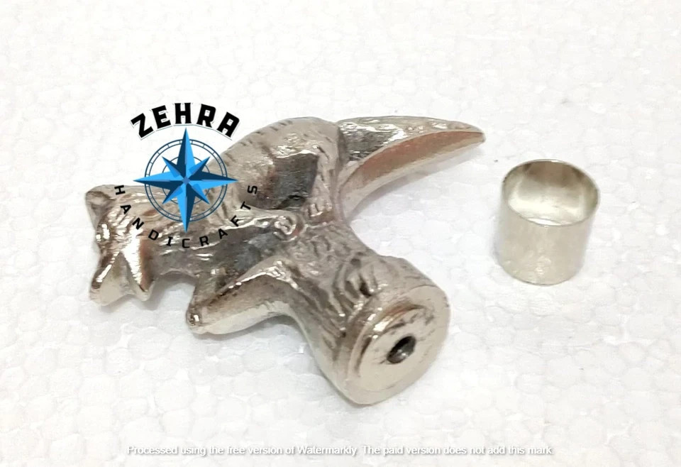 ZEHRA Nautical Vintage Solid Brass Antique Wolf Head Only Handle Walking Stick