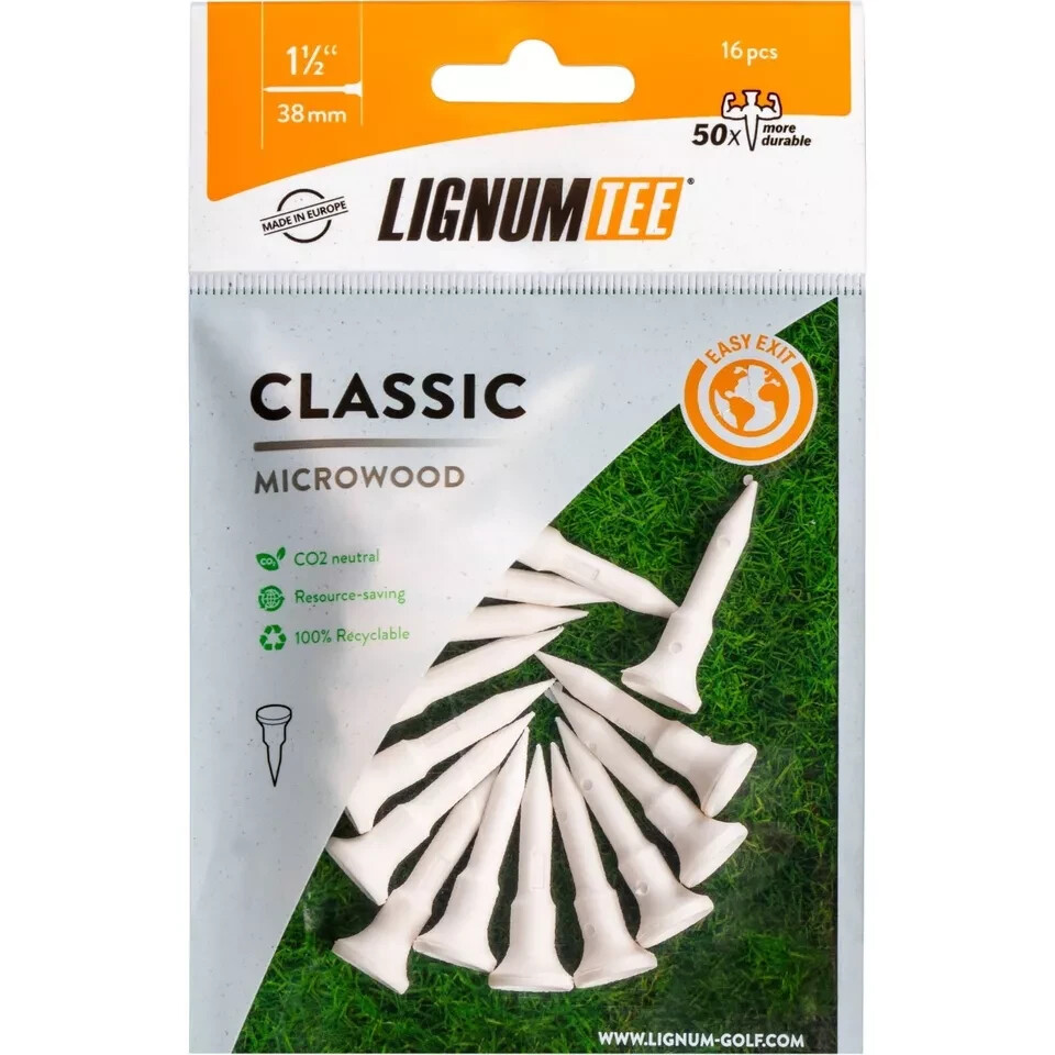Lignum Golf Tees Anti-Spin Flat Head Adjustable Bio-Based Durable