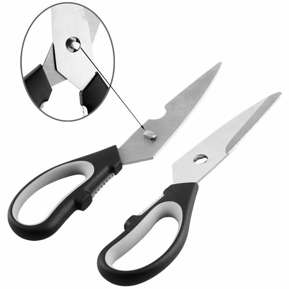 Tobox Kitchen Scissors Black, Ultra Sharp Multi-functional Kitchen Shears NEW
