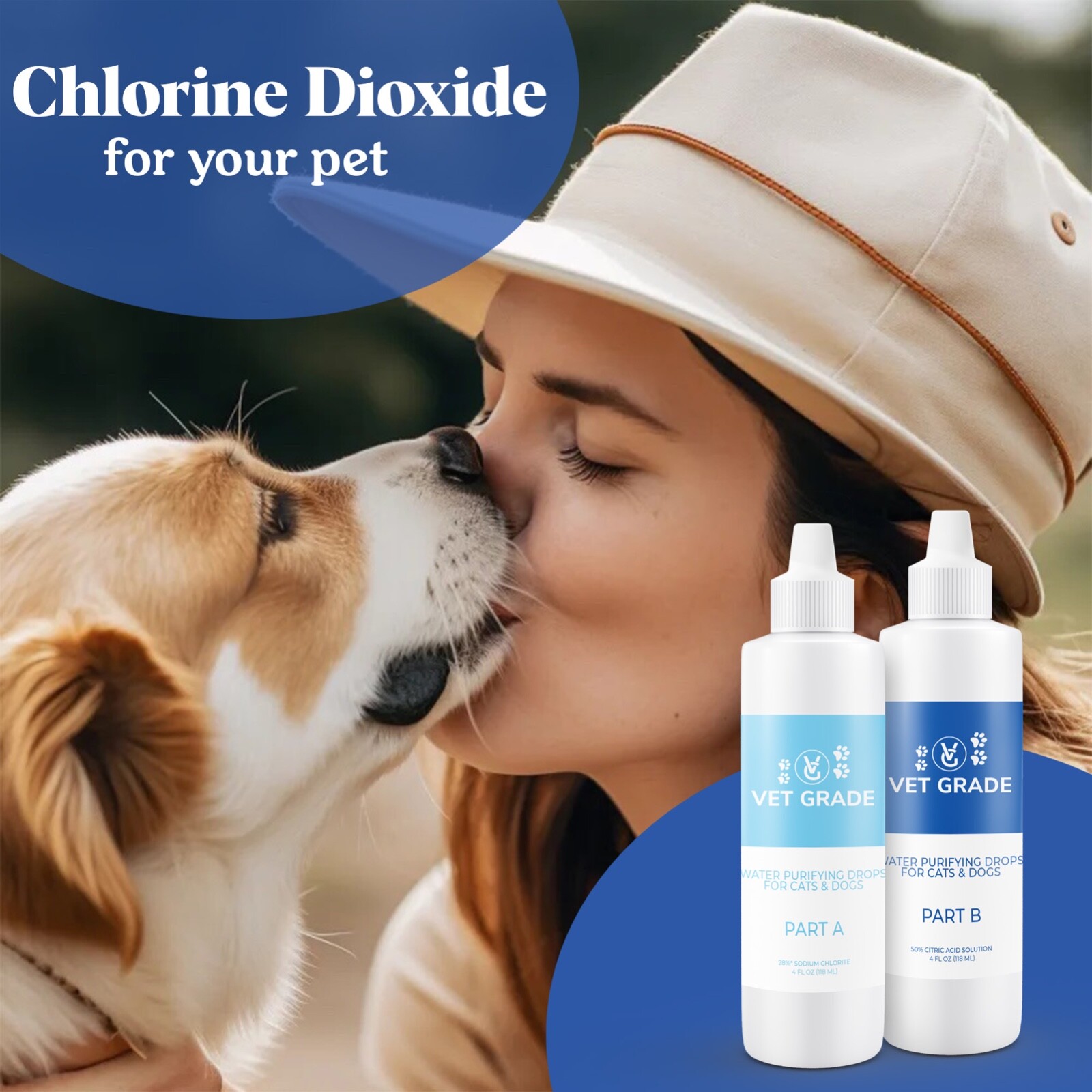 Vet Grade Water Purification Drops for Pets and Humans | (4oz Plastic Bottles)