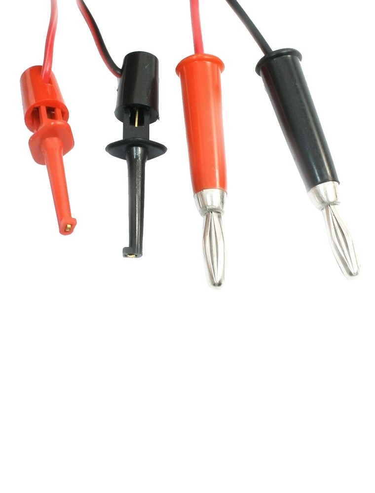 1m connector cable with double straight banana attachments, for testing