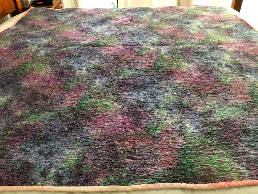 Patchwork Hand Stitched Quilt, "Small Blocks" Reversible