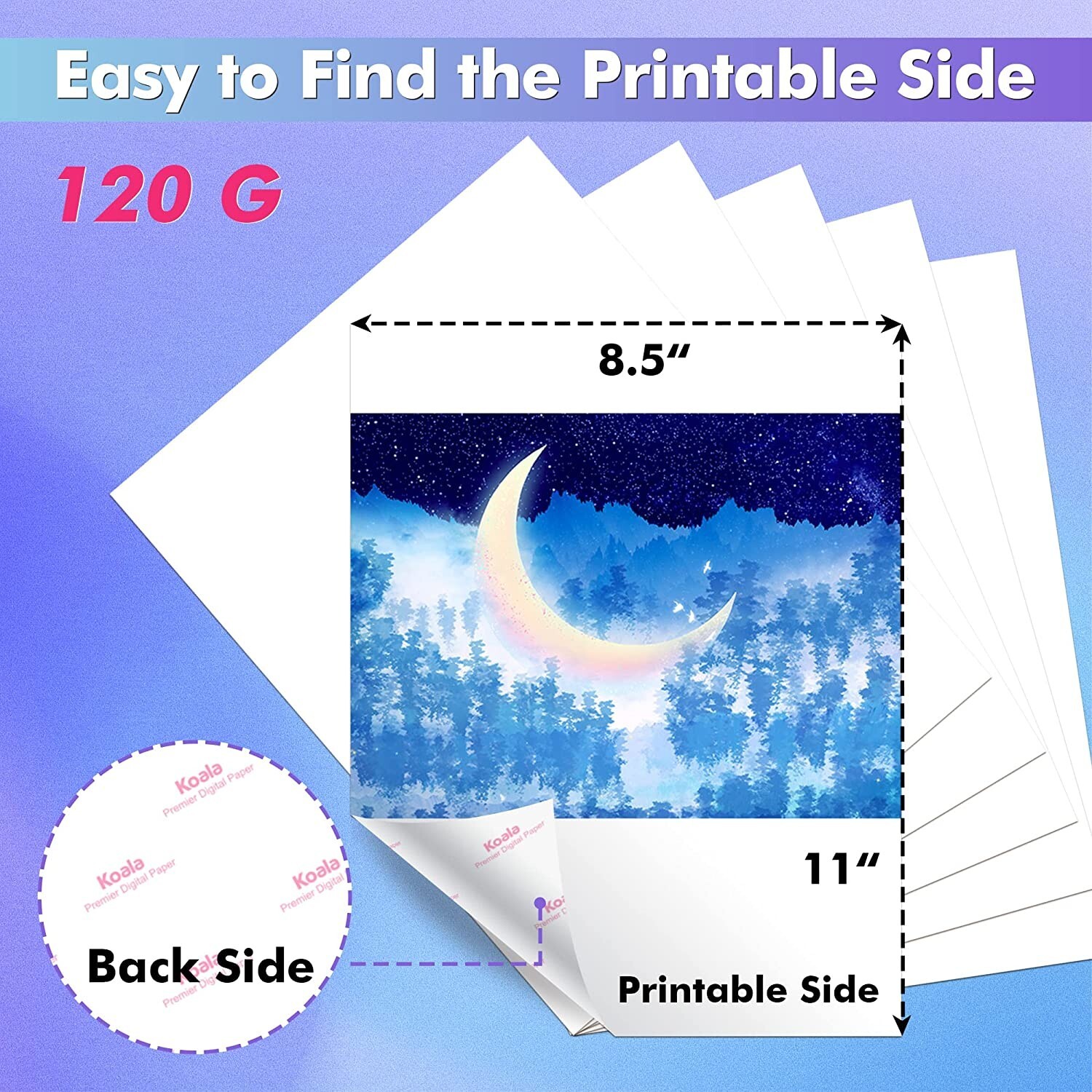 Koala 120g Sublimation Paper 8.5x14 120 Sheets for Inkjet Heat Transfer