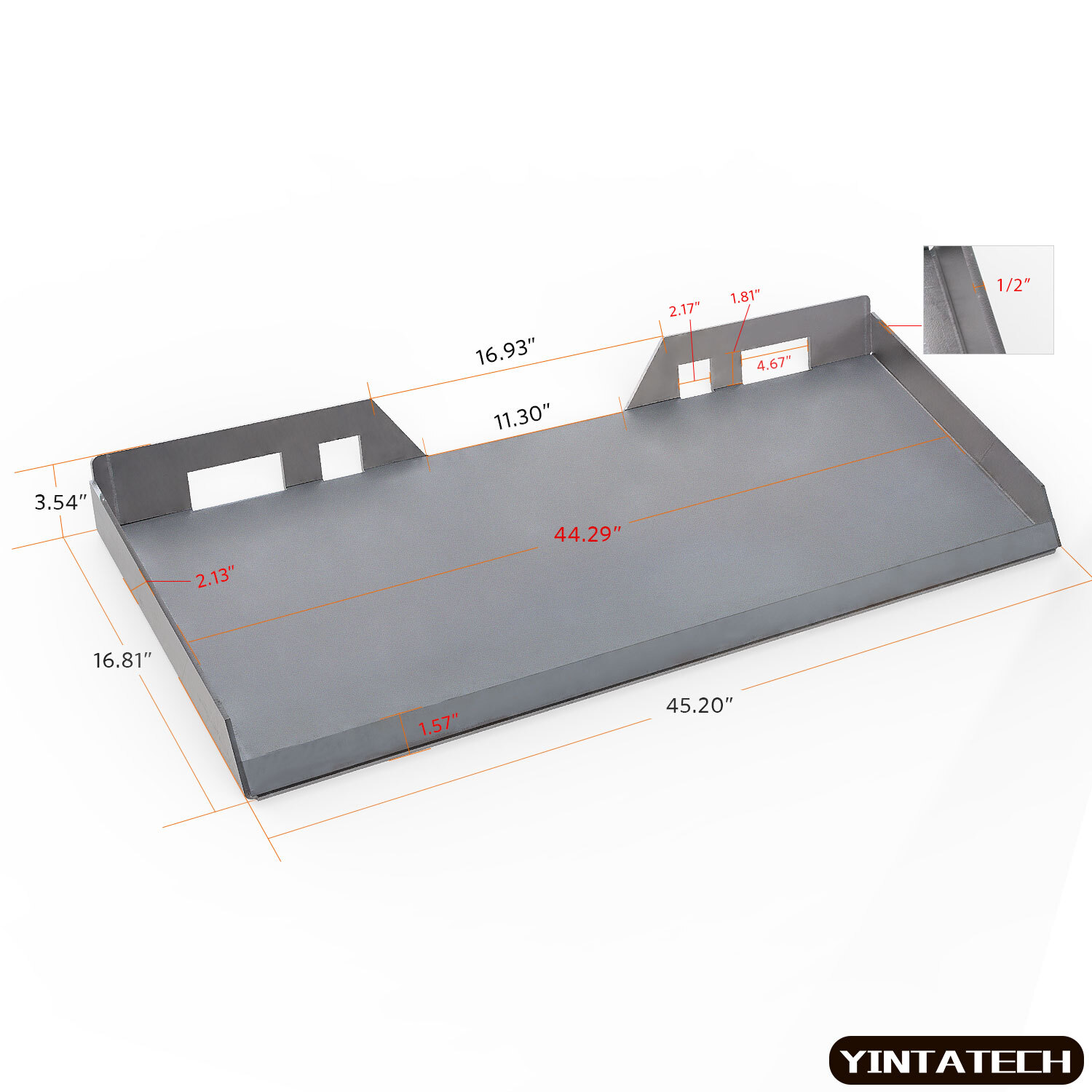 1/2" Quick Tach Mount Plate Heavy Duty for Bobcat Kubota Heavy Duty Steel Plate