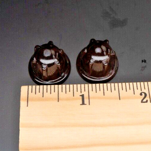 Classic Brown Bakelite Radio Small Knobs Deco 1940s-50s 2pc 1/4" D Shaft