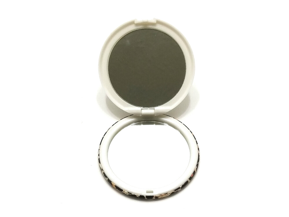 New Age Print Theme Round Folding Makeup Double Compact Mirror