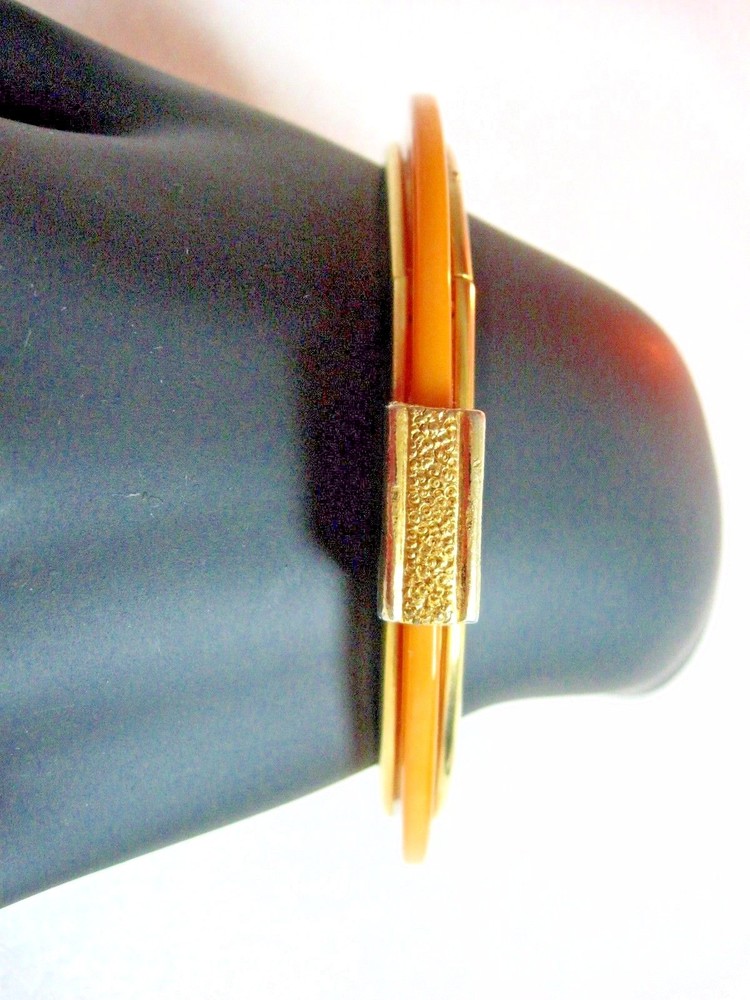 Vintage BAKELITE gold BANGLE bracelet ** TESTED