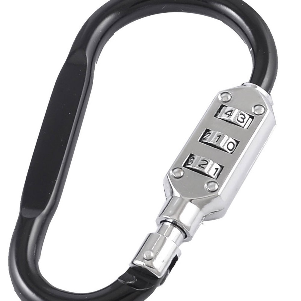 Display 3 Digits Each Row Look Control Gate Black Carabiner Hook