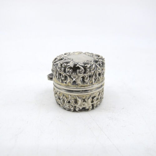 Sterling Silver Thimble Holder Case Pierced Scrolls NO MONOGRAM
