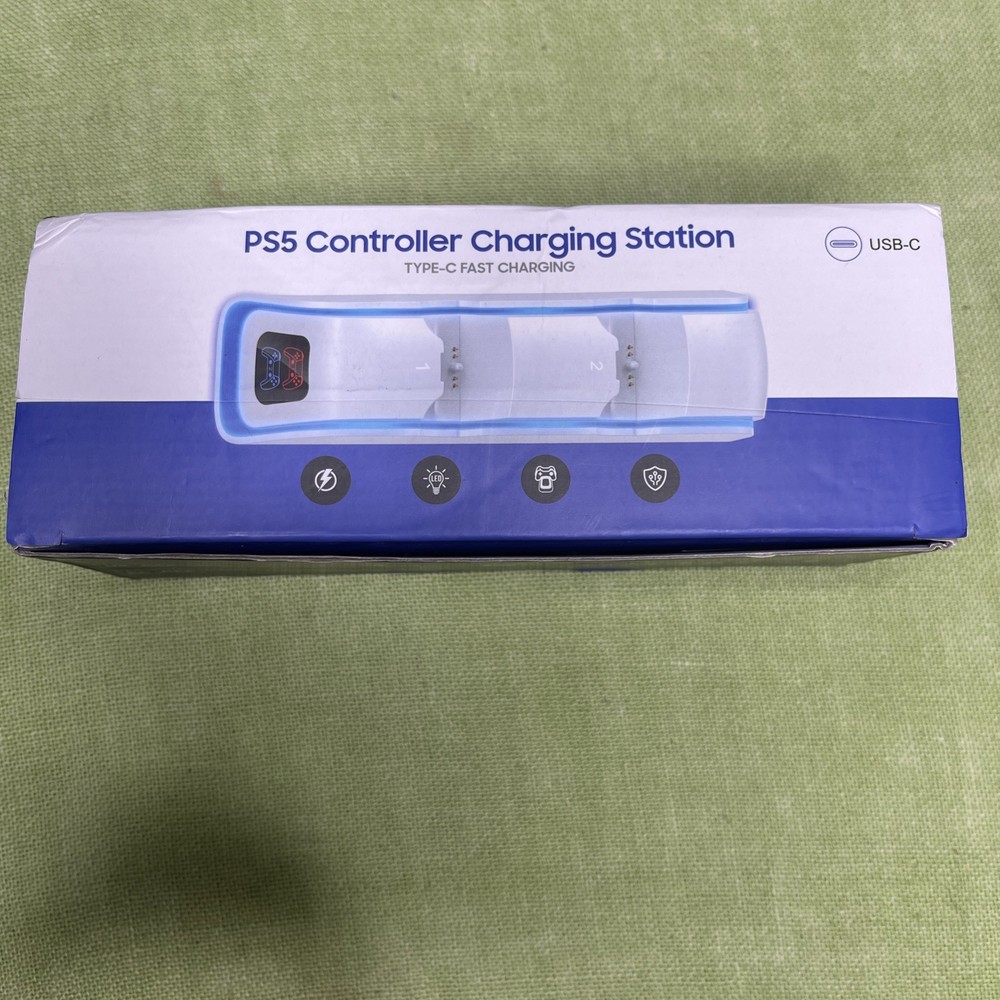 PS5 Controller Charging Station Type-C Fast Charging New White PlayStation Game