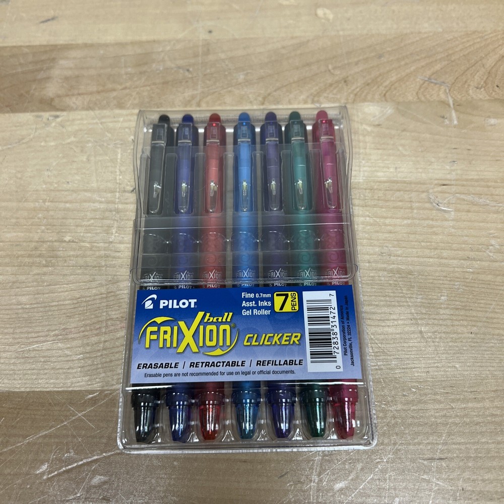 PILOT Frixion Clicker Pen Assortment Erasable/Retractable/Refillable (7 PACK)
