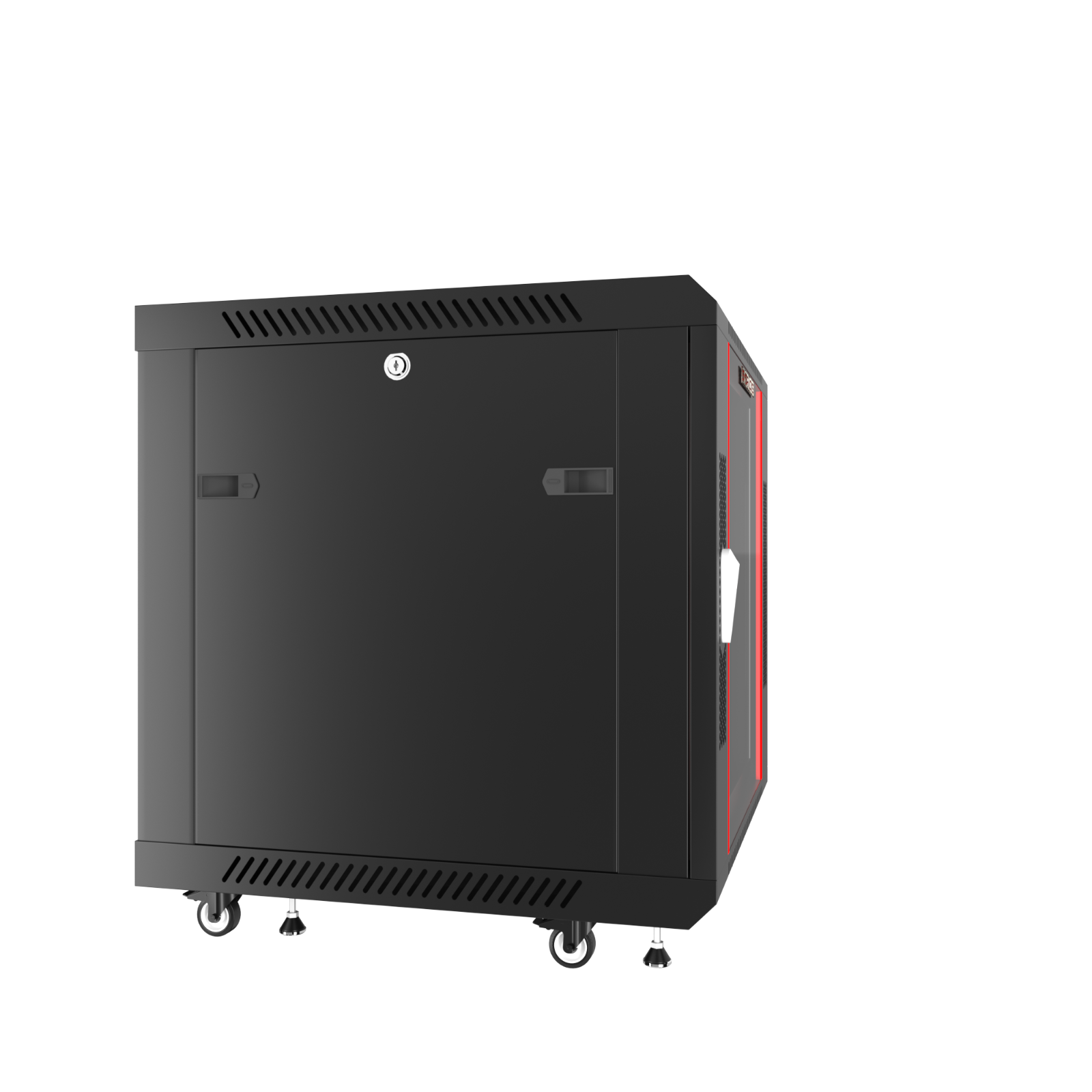 12U Server Rack Locking Network Cabinet Data Enclosure with PDU-Feet-Fan-Shelf