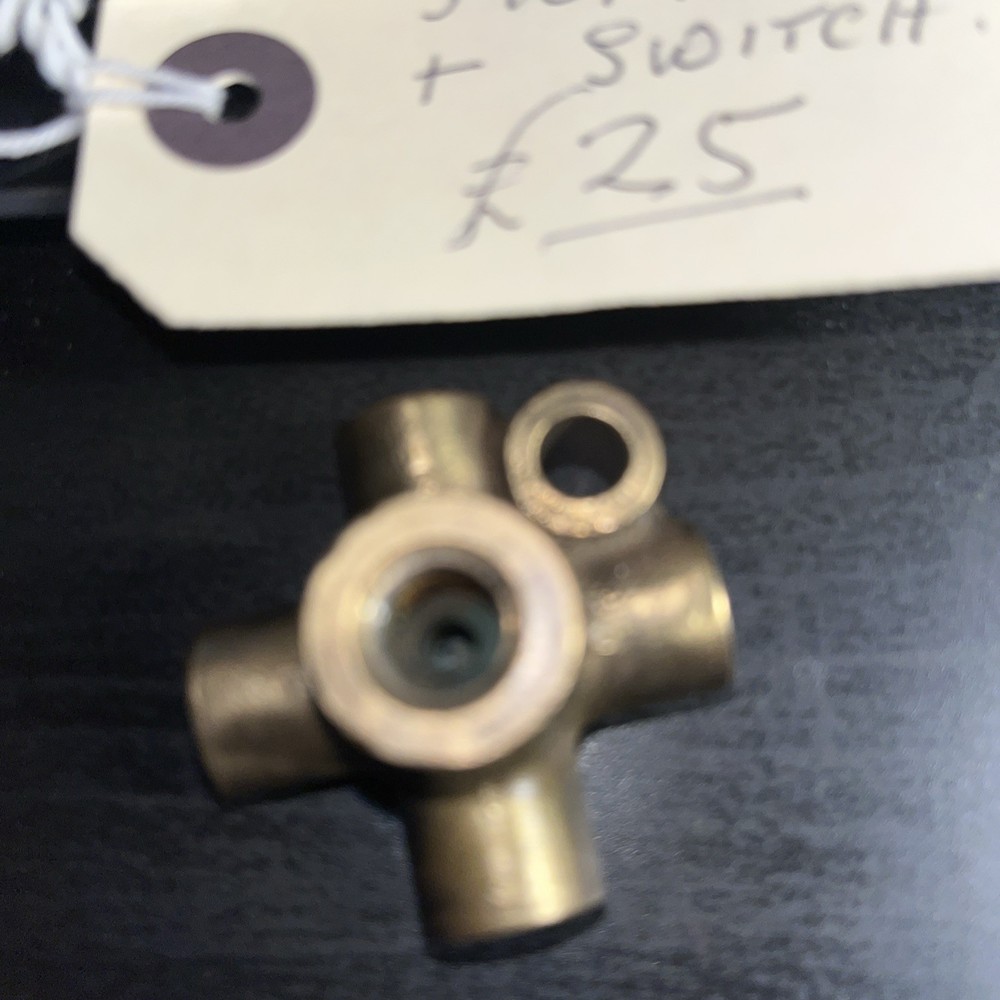 BRASS 5 Way Brake Pipe Union with NEW switch