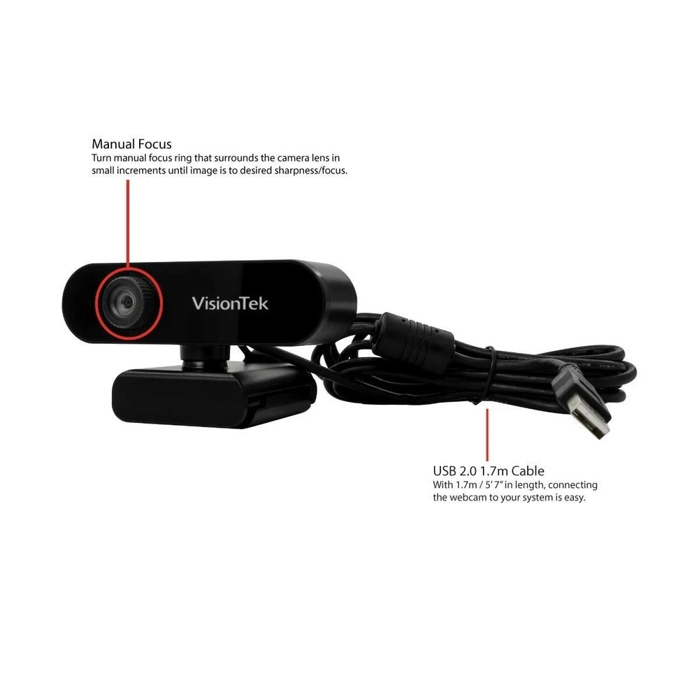 VisionTek - VTWC30 Premium Full HD 1080p Webcam