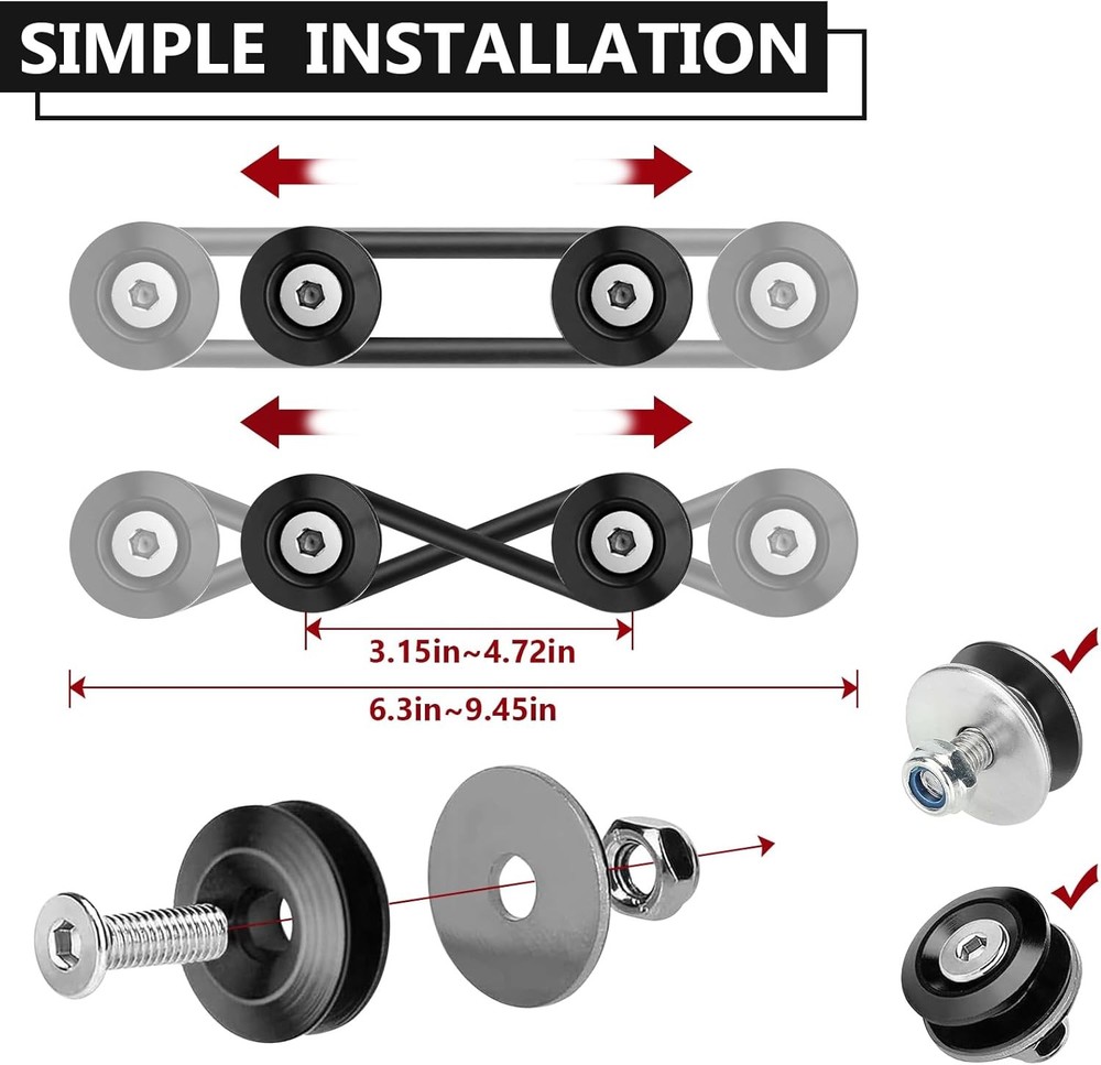 Universal Bumper Clips, Front Rear Bumper Quick Release Kit, Bumper Holders for