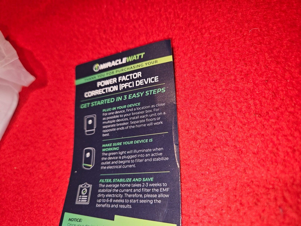 MIRACLEWATT Stabilize Electrical Current Protect Prolong Miracle Watt NIB