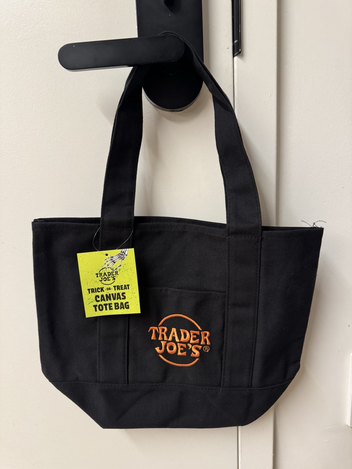 Trader Joe’s Mini Canvas Tote Shopping Bag -  Black - NEW with TAGS