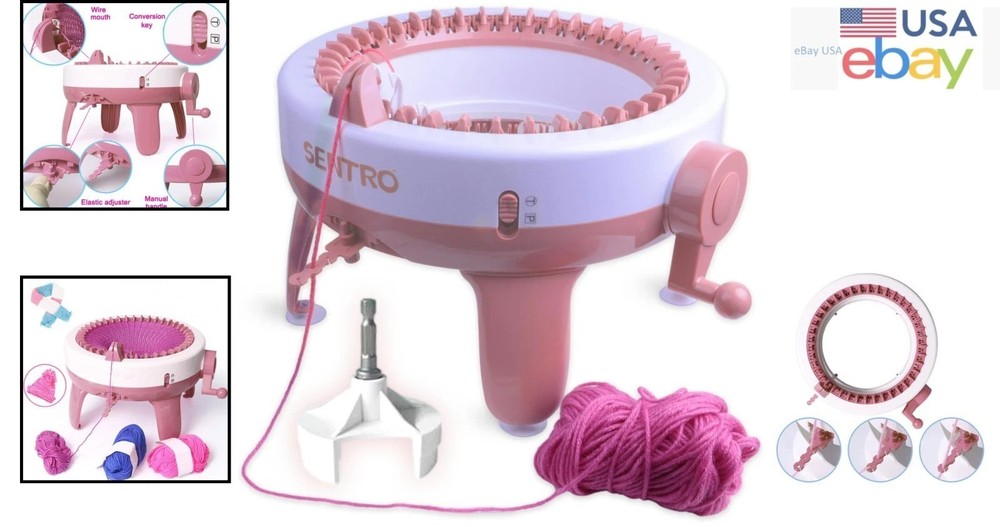 40 Needle Knitting Machine with Electric Adapter for Easy Automatic Knitting