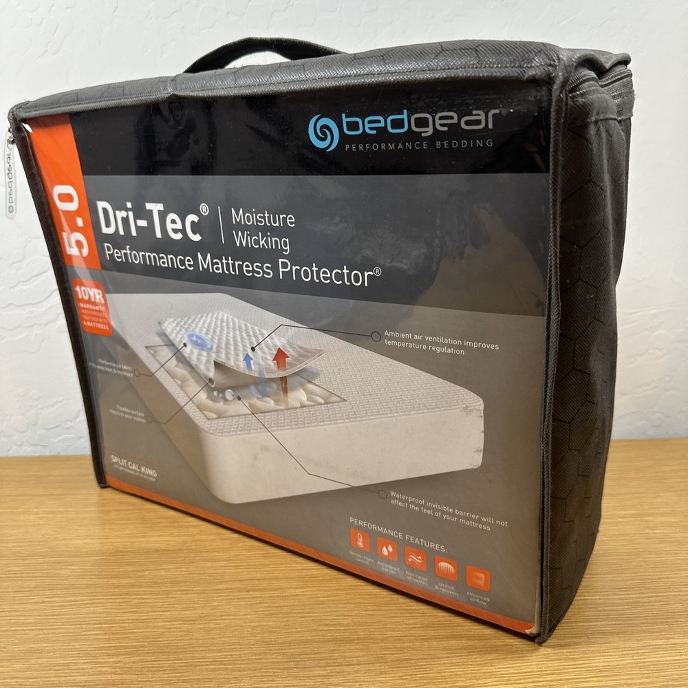 NEW Bedgear Dri-Tec 5.0 Performance Mattress Protector Split Cal King