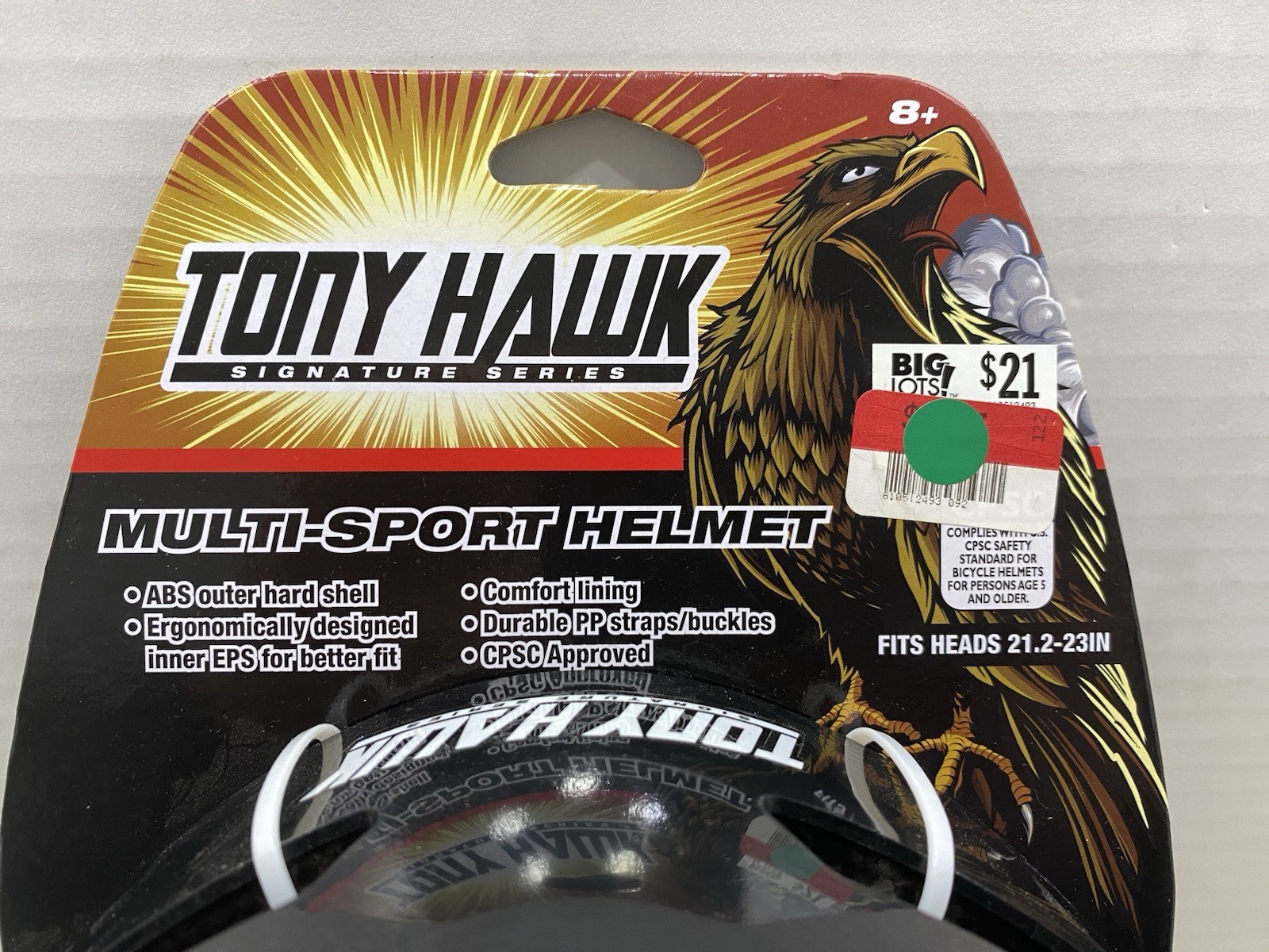 TONY HAWK SIGNATURE SERIES MULTI-SPORT HELMET ~ FITS HEADS 21.2"-23" ~ NEW
