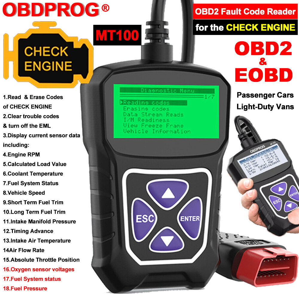 ANCEL MT100 OBD2 Scanner Code Reader Car Diagnostic Scan Tool Check Engine Fault