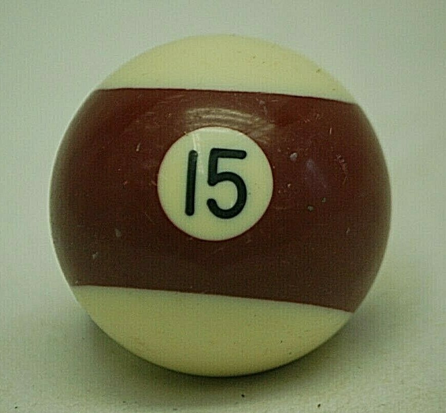 Pool Table Billiard Ball #15 Maroon Stripe Vintage Replacement Piece