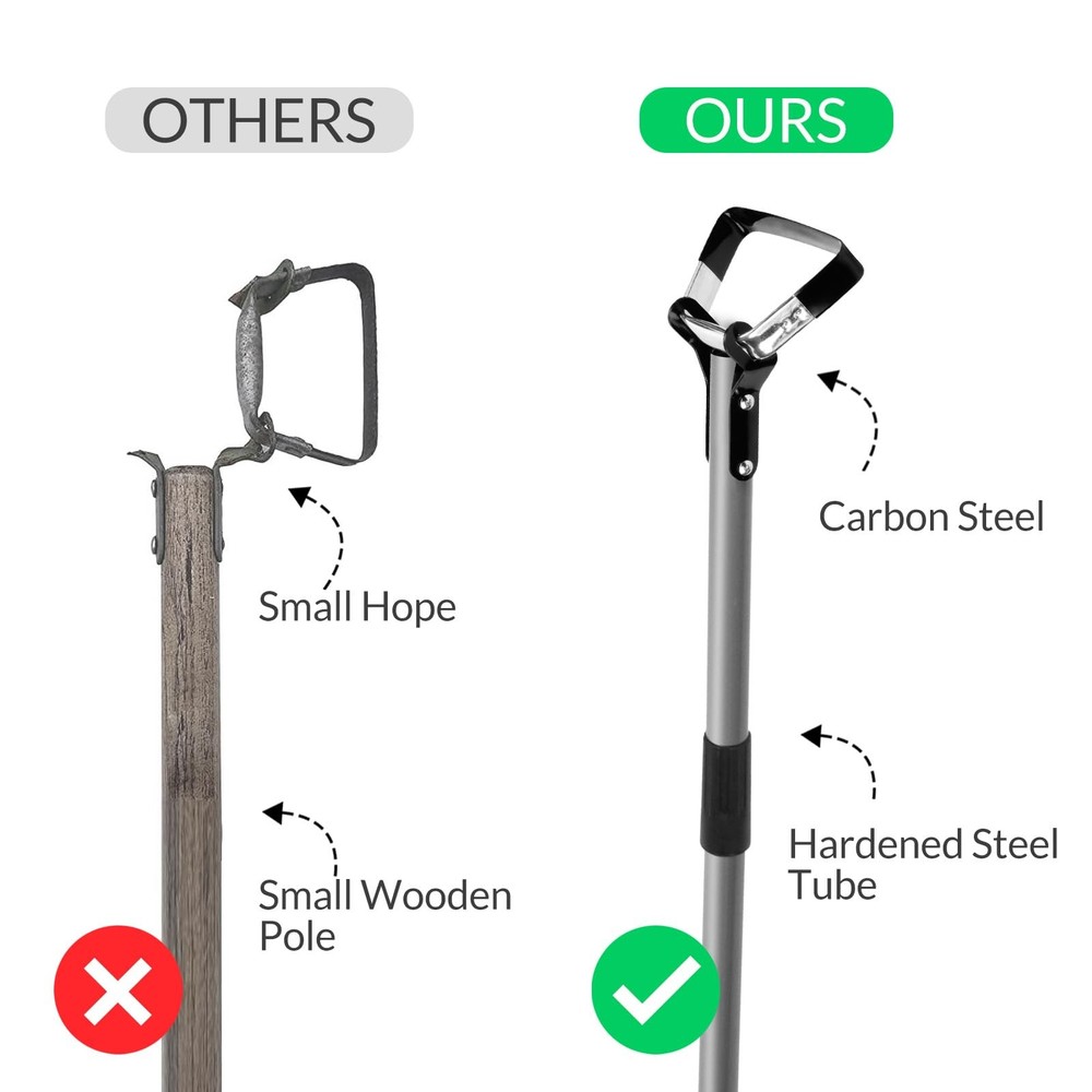 Walensee Action Hoe for Weeding Stirrup Tools Garden 66 inch, silver