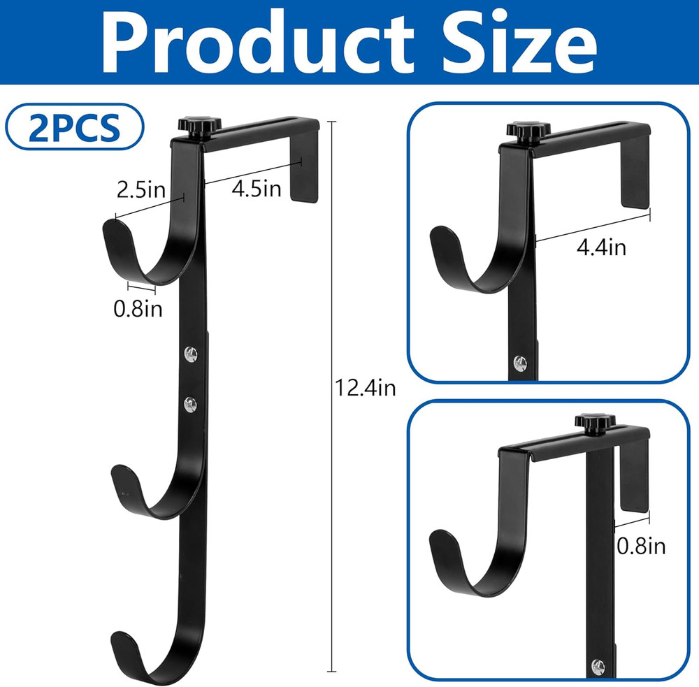 2 Pcs Three-Layer Pool Fence Hooks for Pool Equipment, Adjustable Pool Pole Hang